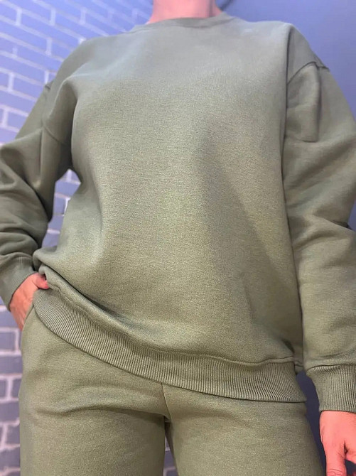 Світшот жіночий Pepper&mint 24-14 базовий простий подовжений оверсайз хакі, хакі, L Київ - фото 3