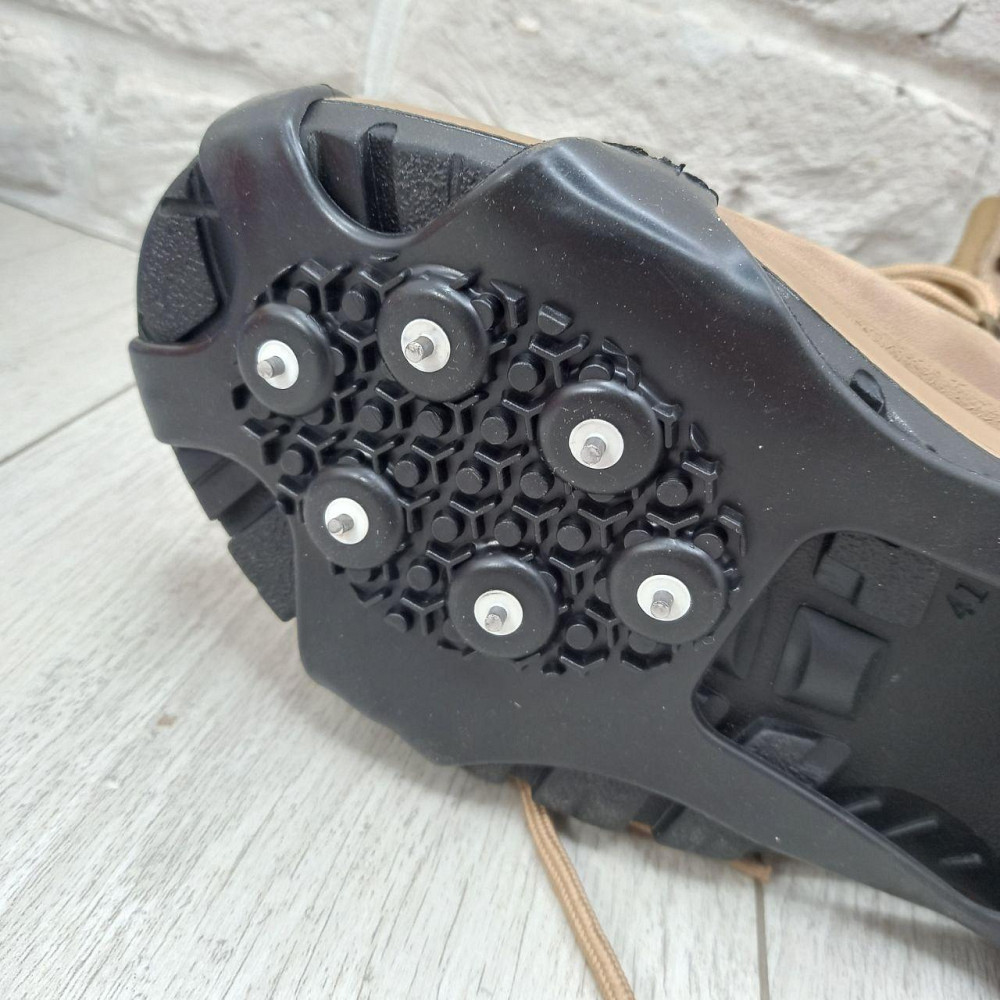 Льодоступи зимові зі сталевими шипами, розмір 38–43, 10 шт — накладки проти ковзання для взуття, льодоходи Харків - фото 2