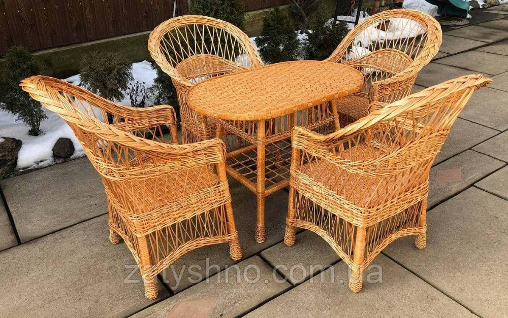 Мебель из лозы с овальным столом плетеным Киев - изображение 4