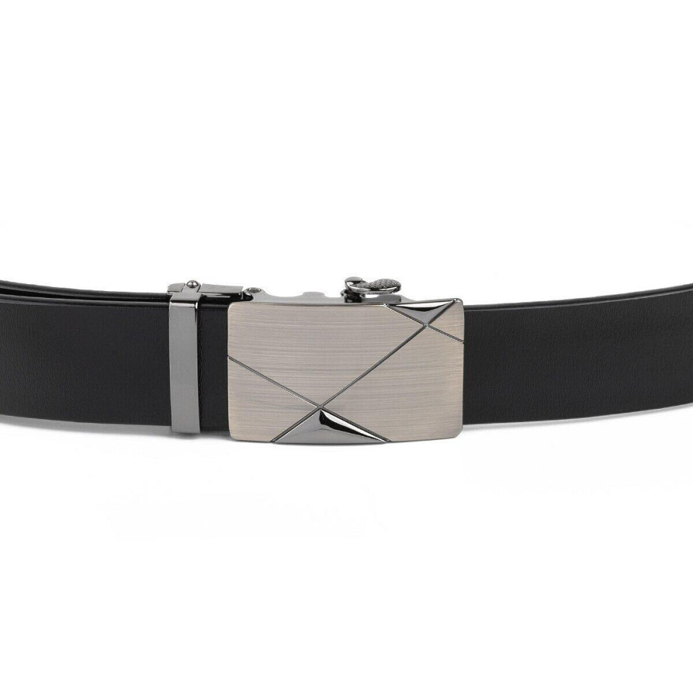 Ремінь чоловічий з пряжкою автомат діагональ Vintage 20252 Чорний Київ - фото 5