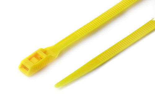 Стяжка кабельна з низьким профілем замка 8x400 жовтий (100 шт.) APRO Рівне - фото 1