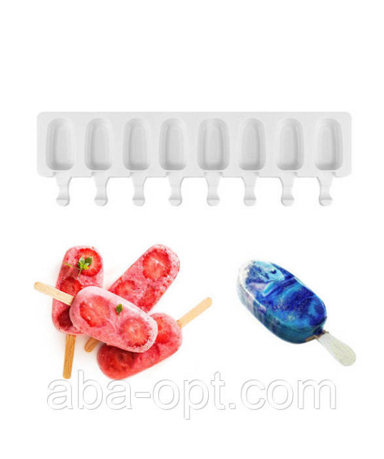 Форма силиконовая на 8 изделия Мороженое Эскимо ( шт ).Aba-Opt Одесса - изображение 1