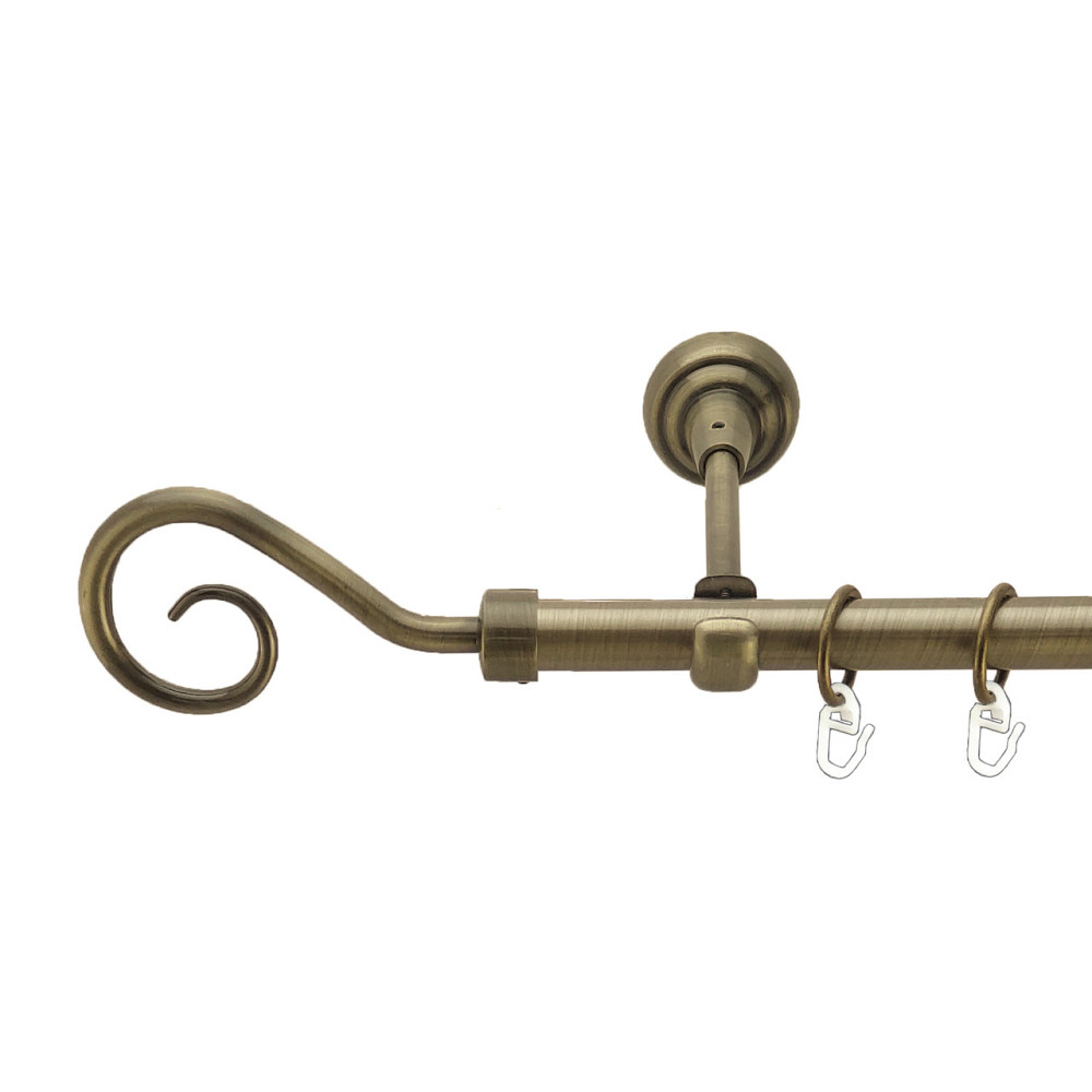 Карниз Orvit Гак металевий однорядний відкритий Антик 19 мм 240 см (3993868) Львів - фото 1
