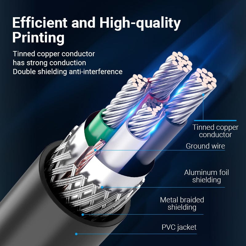 Кабель USB 2.0 AM-BM, 1.0 м, 480Mbps Printer PVC чорний Vention Вінниця - фото 7