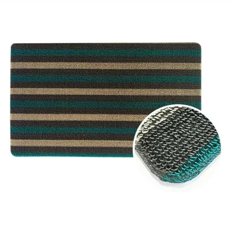 Дверной коврик Lovely Svi с петлевой щетиной 40 x 60 для внутреннего и наружного входа - зеленая полоска Киев - изображение 1