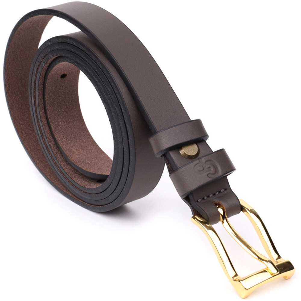 Элегантный узкий кожаный ремень для женщин Красный (GRANDE PELLE) Киев - изображение 1