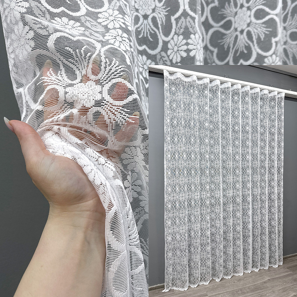 Тюль VR-Textil 1607т Жакард Білий 300х270 см (42-0564) Київ - фото 1