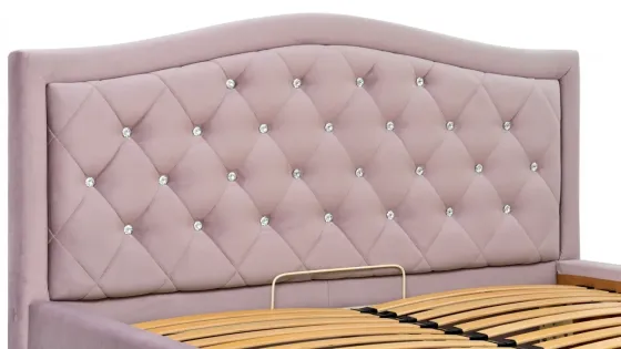 Кровать Двуспальная Scarlett VIP 160 х 190 см Riviera 65 С1 С дополнительной металлической цельносварной рамой Розовый Киев