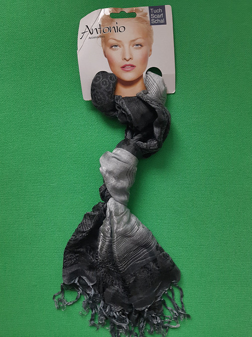 Шарф серого цвета - размер шарфа приблизительно 160*60см, 100% полиэстер Киев - изображение 1