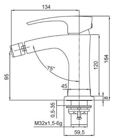 Смеситель для биде Koer KB-20007-04 хром и белый KR5158 Харьков