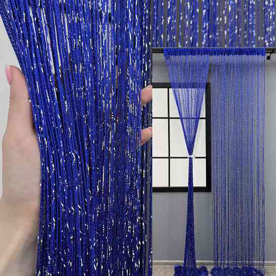 Штори-нитки "Кісея" з люрексом Синій 300х300см 1 шт (61-086) Київ