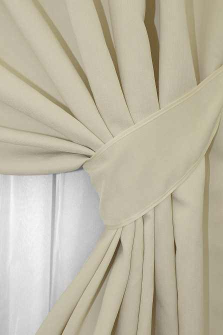 Комплект готовых штор VR-Textil Ibiza № 1185ш Кремовый 150х270 см 2 шт (33-0024) Киев - изображение 4