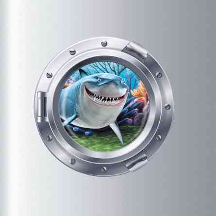 Декоративная наклейка на стену Акула 43 см разноцветный Киев