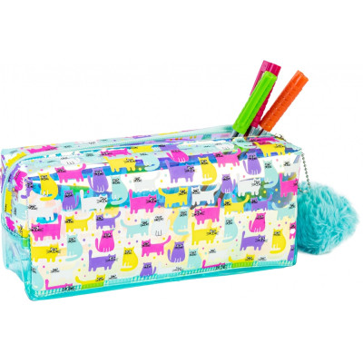 Пенал Cool For School голографический с помпоном 1 отделение голубой (CF87073) Винница - изображение 2