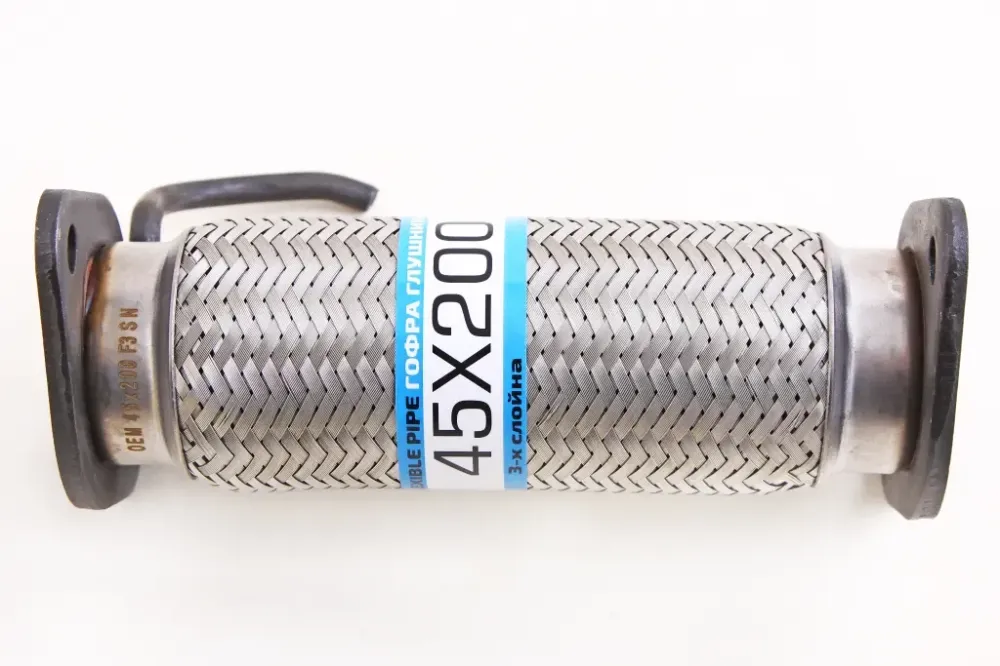 Гофра глушника Los 1.4 3-шарова з фланцями і кронштейном (45*200) Вінниця - фото 1