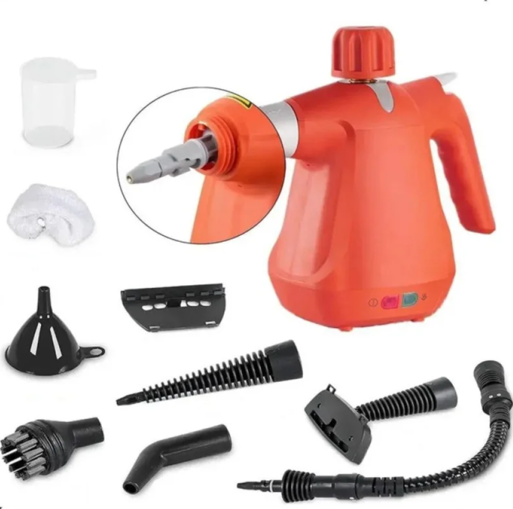 Пароочисник Domotec MS-1372 1000W, 350мл, 6 насадок, для підлоги, плитки, вікон, меблів, штор Одеса - фото 1