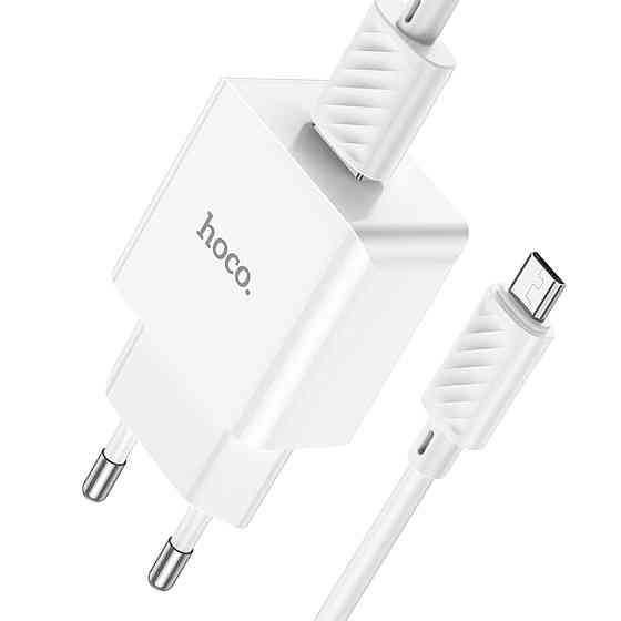 Мережевий зарядний пристрій HOCO C106A Leisure single port charger set(Micro) White Київ