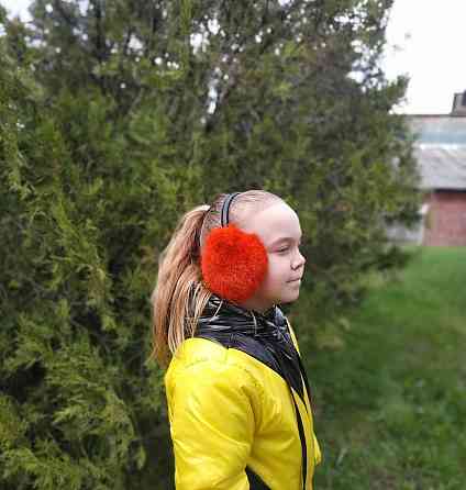 Наушники меховые детские из кролика Оранжевый Харьков