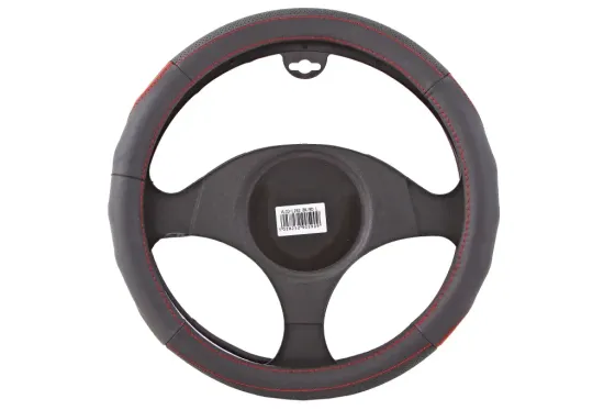 Оплетка на руль кожа L без запаха Voin L282-L черный (красная нить) Винница