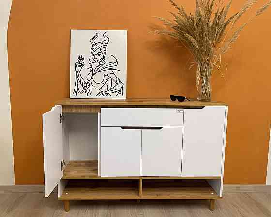 Тумба для обуви в прихожуюLION Салливан Тумба-2 Нимфея Альба (белый)/Дуб Аппалачи (LION-041007) Днепр