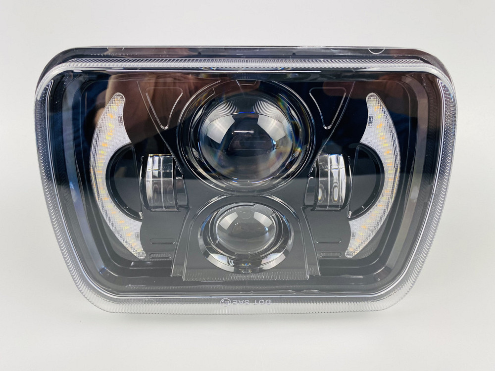 Фара LED прямоугольная 95W ближний + дальний + повороты алюминиевый корпус Мукачево - изображение 2