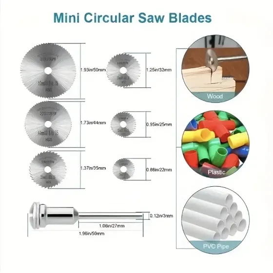 Набор отрезных кругов Hilda 6 шт HSS 22–50 мм с держателем 3.15 мм для дремеля, гравера и мини дрели Киев