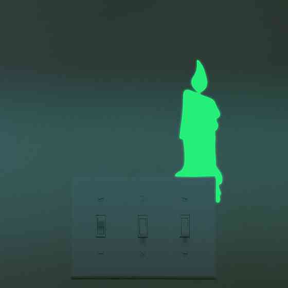 Фосфорная наклейка Свеча 13 на 4 см салатовый Киев