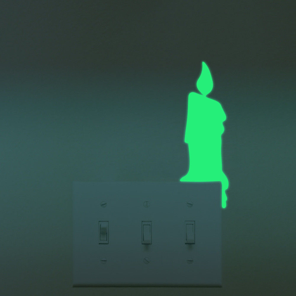 Фосфорна наклейка Свічка 13 на 4 см салатовий Київ - фото 4