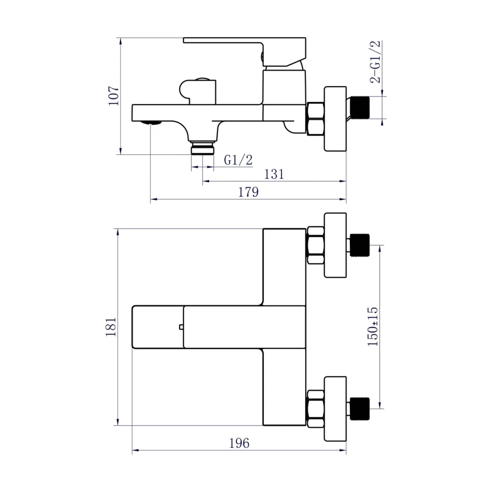Змішувач для ванни Qtap Gemini (з душовим гарнітуром) QTGEM259CRW45683 Chrome/White Київ - фото 17