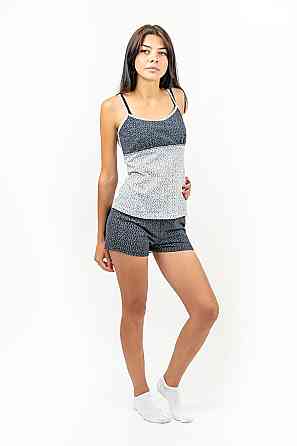 Спальный комплект (тройка) пижама+халат, белый, 100% х/б, топ Крохатушка одяг Киев