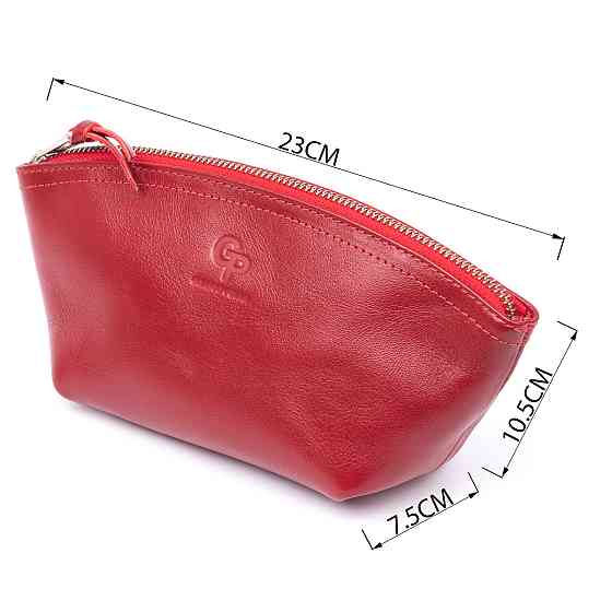 Женская косметичка из кожи Amelin GRANDE PELLE 11303 Красная Киев