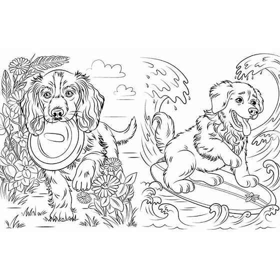 Большая книга раскрасок Кошки и собаки 1736021, 64 страницы Винница