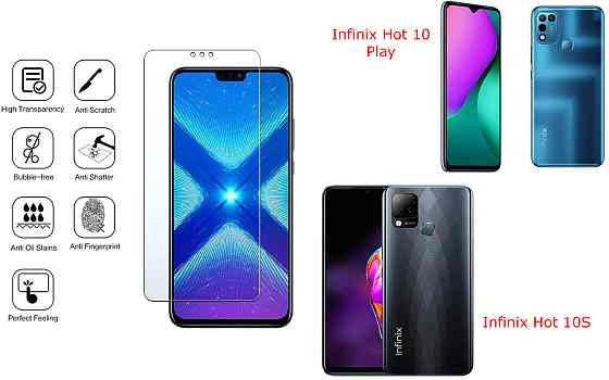 Защитное стекло NeoGlass для Infinix Hot 10 Play, Hot 10S – ультрапрозрачное и устойчивое Киев