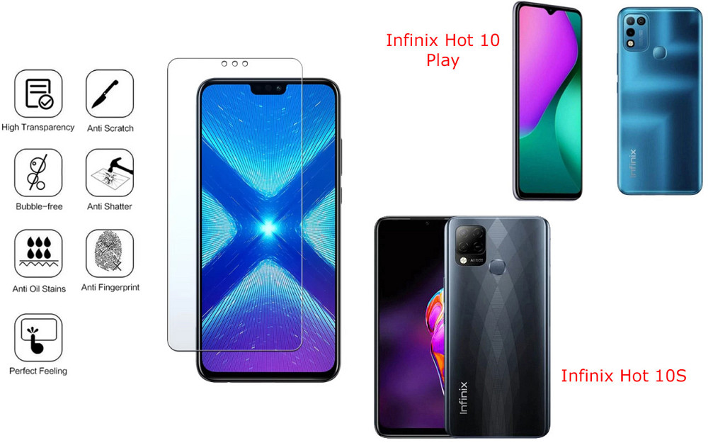 Защитное стекло NeoGlass для Infinix Hot 10 Play, Hot 10S – ультрапрозрачное и устойчивое Киев - изображение 4