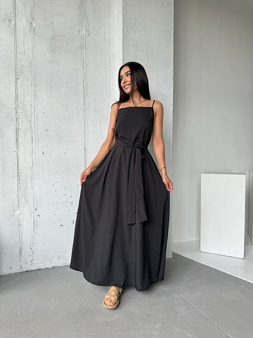 Жіночий літній сарафан максі "Charlotte" оптом | Норма і батал Чорний, 42-44 Київ - фото 5