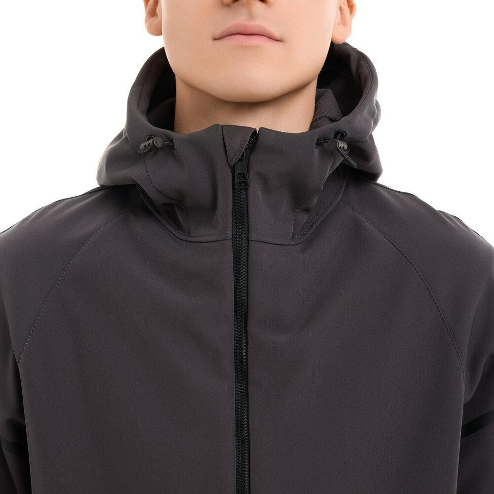 Чоловіча куртка весна осінь демісезонна з капюшоном softshell темно-сіра Победов XL Одеса - фото 7