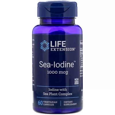 Травы Life Extension Морской Йод, Sea-Iodine, 1000 мкг, 60 вегетарианских капсул (LEX-17406) Винница - изображение 1