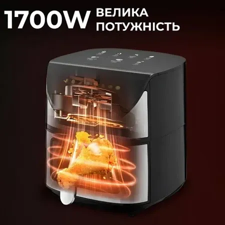 Аерофритурниця SK-10031 7 л 1700 Вт з регулюванням температури, таймером та захистом від перегріву. Одеса - фото 6