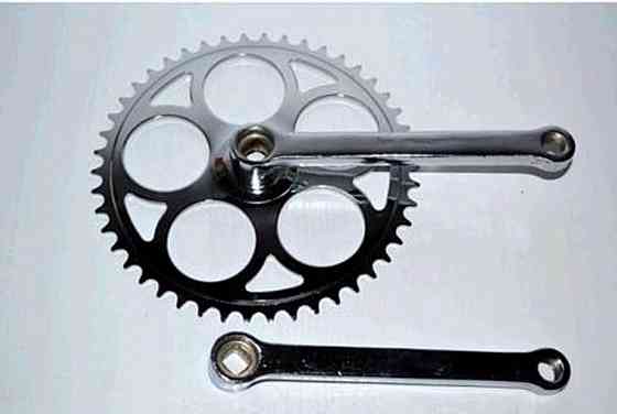 Звезда велосипедная (передняя) 46T (+2 шатуна L-165mm, квадрат, хром) Мукачево