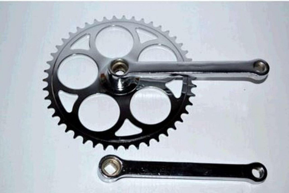 Звезда велосипедная (передняя) 46T (+2 шатуна L-165mm, квадрат, хром) Мукачево - изображение 1
