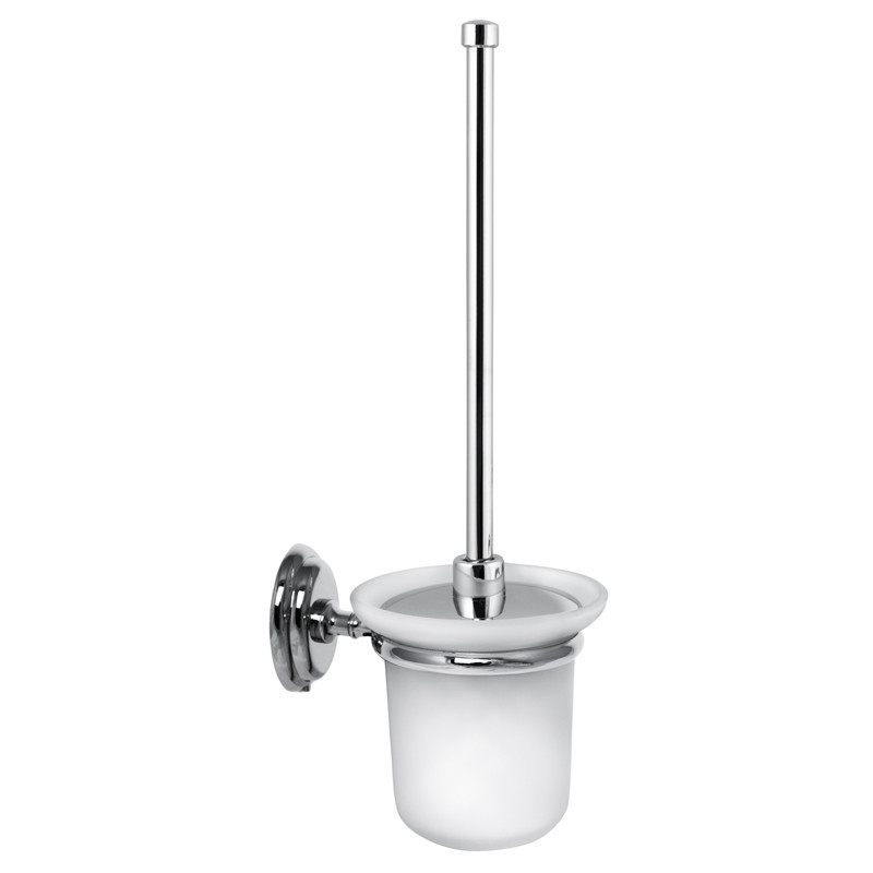 Ерш унитазный настенный Zerix LR1510 с крышкой с металлическим каркасом стекло высота 350 мм (LL1412) Черновцы - изображение 1