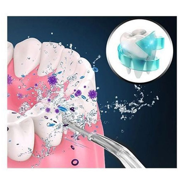 Ирригатор для чистки зубов и полости рта Oral Irrigator с аккумулятором и сменными насадками. Цвет: белый HK-42 Львов - изображение 1