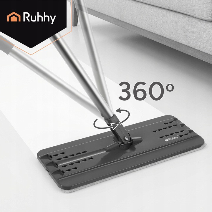 Набор для уборки швабра с двухкамерным ведром 11 литров + 3 насадки Ruhhy (27232) Нововолынск - изображение 6