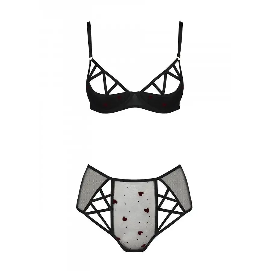Еротичний комплект з малюнком Passion LOVELIA BIKINI S/M, black Львів - фото 3