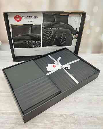 Постільна білизна у смужку (подарунковий набір) (р240х260) (Туреччина) Одеса