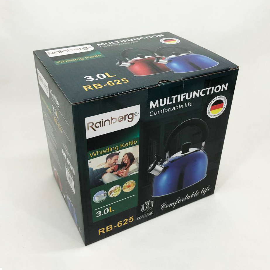 Хороший чайник со свистком Rainberg RB-625 3 л, Чайник со свистком для электрической плиты LK-51 Львов - изображение 5