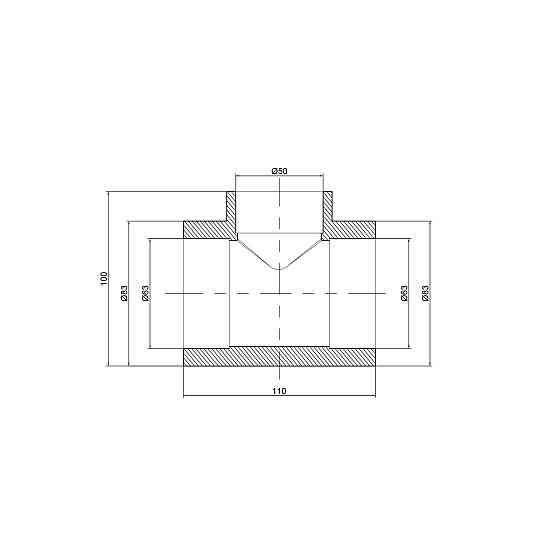 Тройник PPR Thermo Alliance 63х50х63 Київ