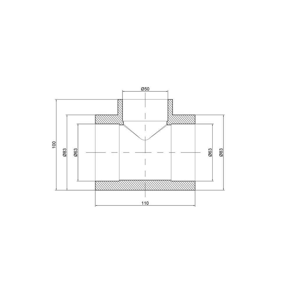 Тройник PPR Thermo Alliance 63х50х63 Київ - фото 2