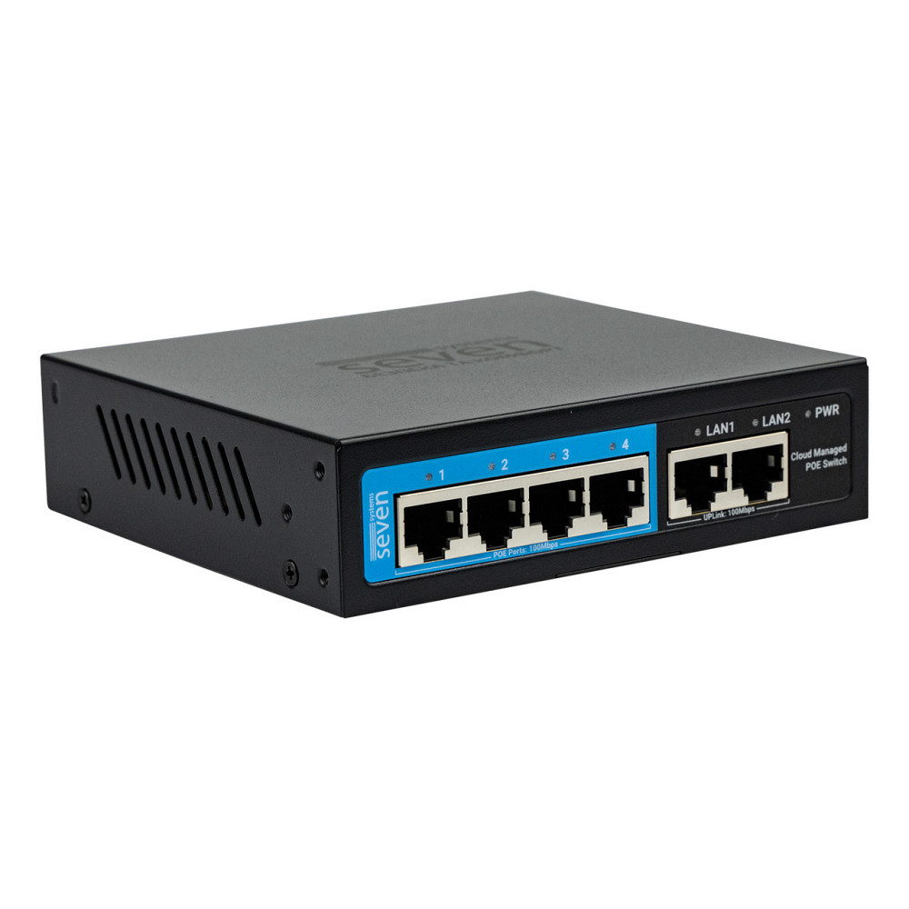Хмарно керований 6-ти портовий PoE комутатор SEVEN PS204D (Cloud POE: 4, UP: 2) Київ - фото 2