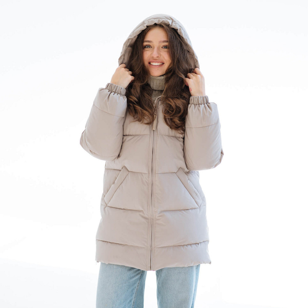 Зимова слінгокуртка / Пуховик для вагітних Бежевий Київ - фото 4